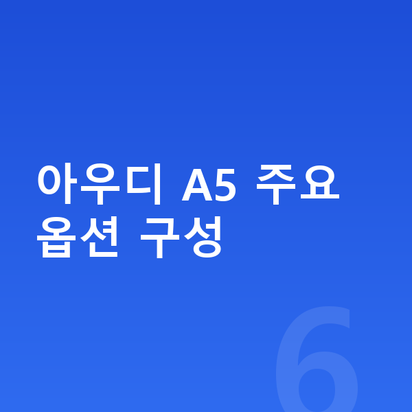 아우디 A5 옵션 아우디 A5 주요 옵션 구성