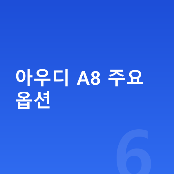 아우디 A8 옵션 아우디 A8 주요 옵션