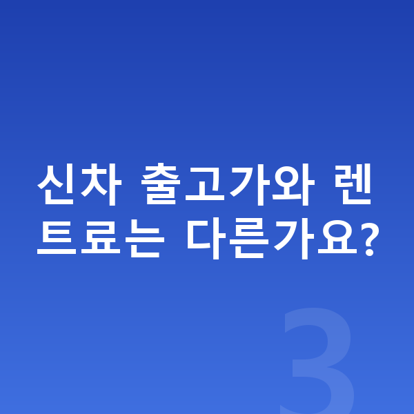 아우디 Q3 가격 신차 출고가와 렌트료는 다른가요?