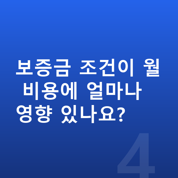 아우디 Q3 리스 보증금 보증금 조건이 월 비용에 얼마나 영향 있나요?