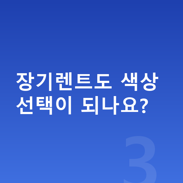 아우디 Q3 색상 장기렌트도 색상 선택이 되나요?