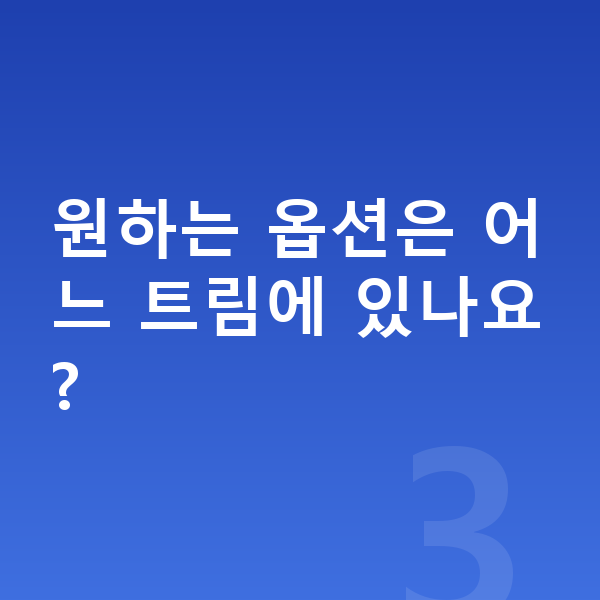 아우디 Q3 옵션 원하는 옵션은 어느 트림에 있나요?