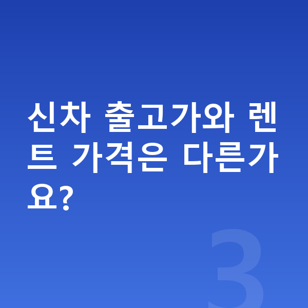 아우디 Q3 장기렌트 가격 신차 출고가와 렌트 가격은 다른가요?