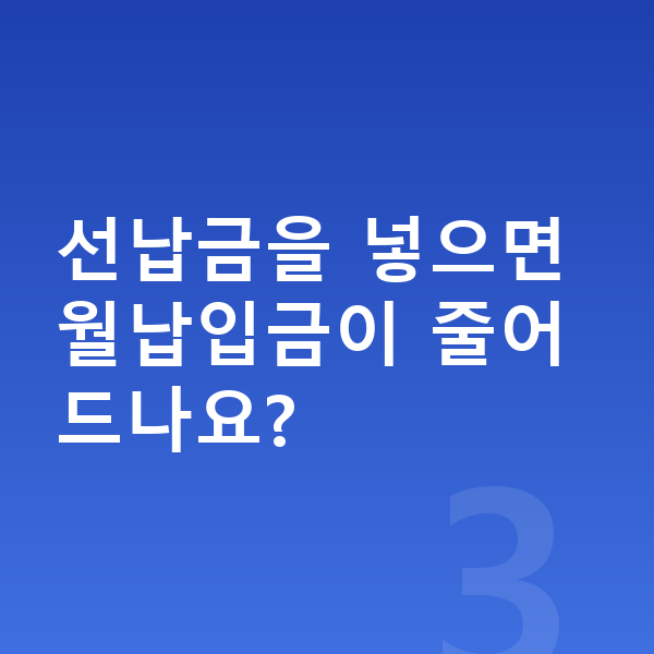 아우디 Q3 장기렌트 월납입금 선납금을 넣으면 월납입금이 줄어드나요?