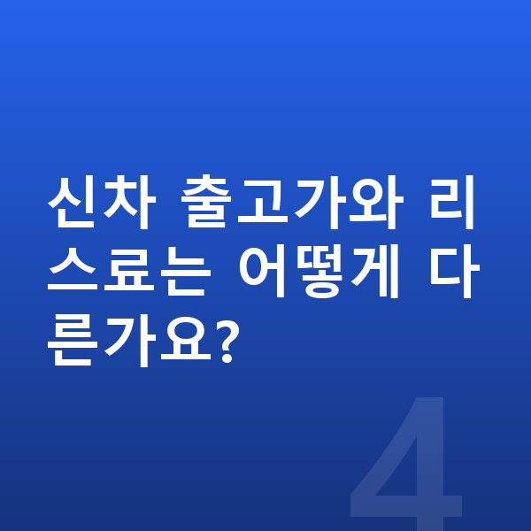 아우디 Q4 이트론 리스 가격 신차 출고가와 리스료는 어떻게 다른가요?