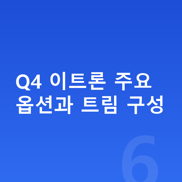 아우디 Q4 이트론 옵션 Q4 이트론 주요 옵션과 트림 구성