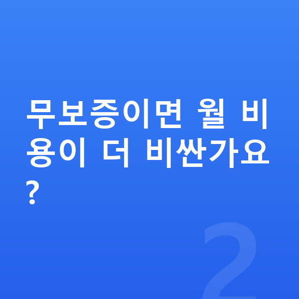 아우디 Q4 이트론 장기렌트 무보증 무보증이면 월 비용이 더 비싼가요?