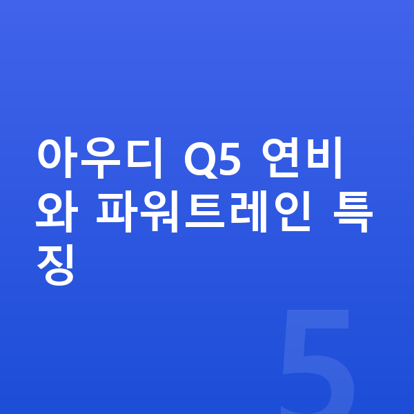 아우디 Q5 연비 아우디 Q5 연비와 파워트레인 특징