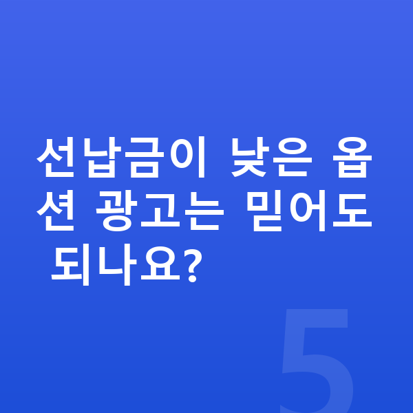 아우디 Q5 옵션 선납금이 낮은 옵션 광고는 믿어도 되나요?