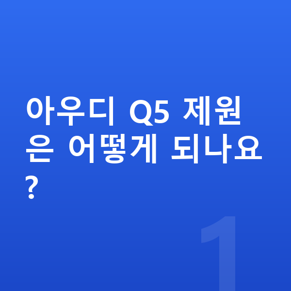 아우디 Q5 제원 아우디 Q5 제원은 어떻게 되나요?