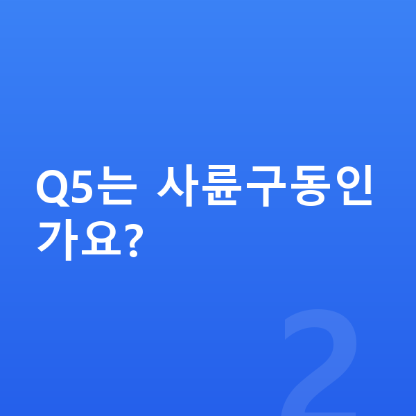 아우디 Q5 제원 Q5는 사륜구동인가요?