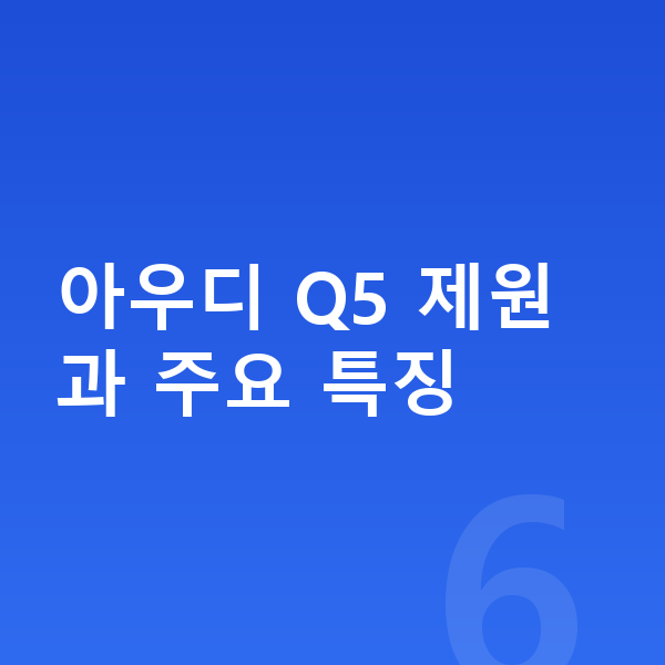 아우디 Q5 제원 아우디 Q5 제원과 주요 특징