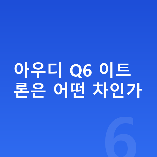 아우디 Q6 이트론 리스 무보증 아우디 Q6 이트론은 어떤 차인가