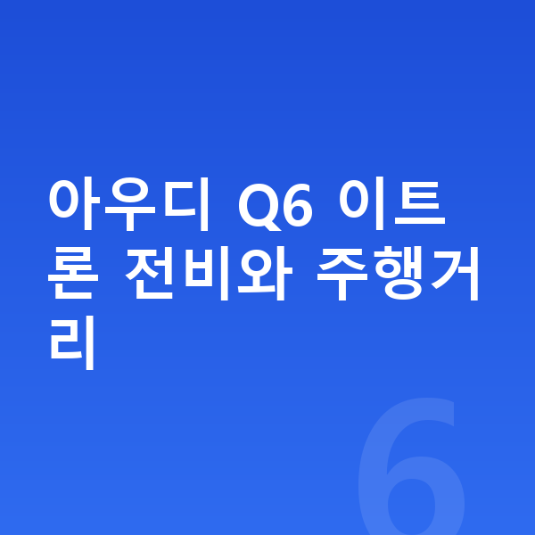 아우디 Q6 이트론 연비 아우디 Q6 이트론 전비와 주행거리