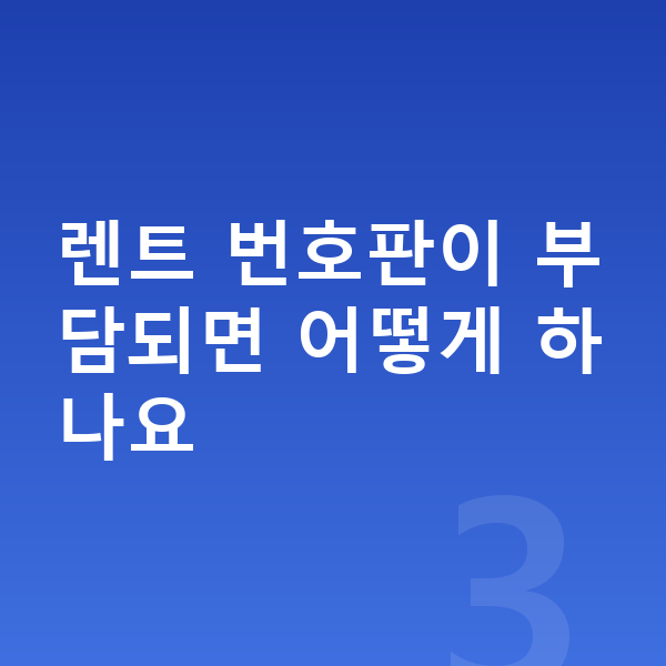 아우디 Q6 이트론 장기렌트 렌트 번호판이 부담되면 어떻게 하나요