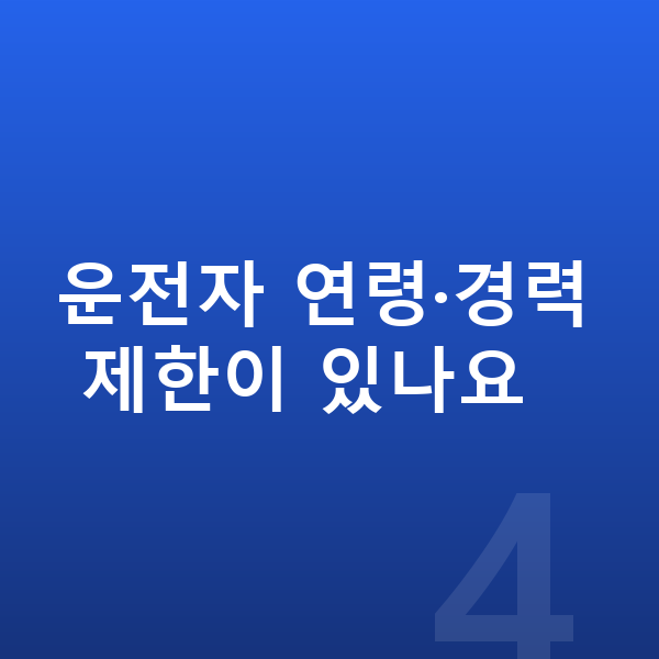 아우디 Q6 이트론 장기렌트 운전자 연령·경력 제한이 있나요