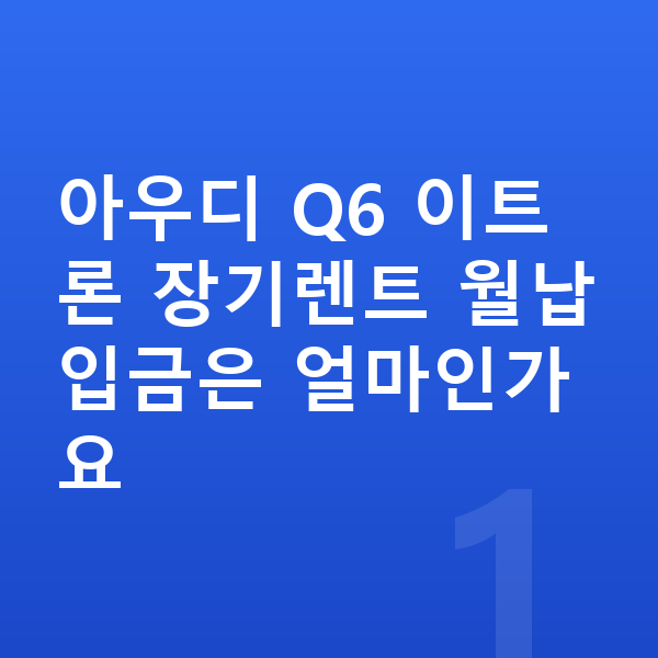 아우디 Q6 이트론 장기렌트 월납입금 아우디 Q6 이트론 장기렌트 월납입금은 얼마인가요