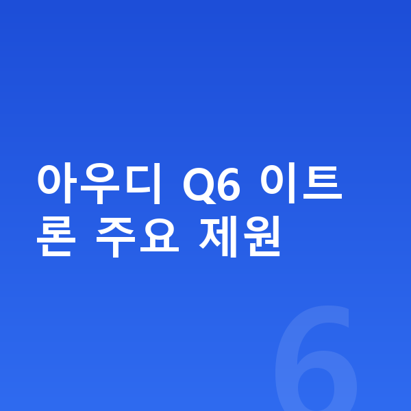 아우디 Q6 이트론 제원 아우디 Q6 이트론 주요 제원