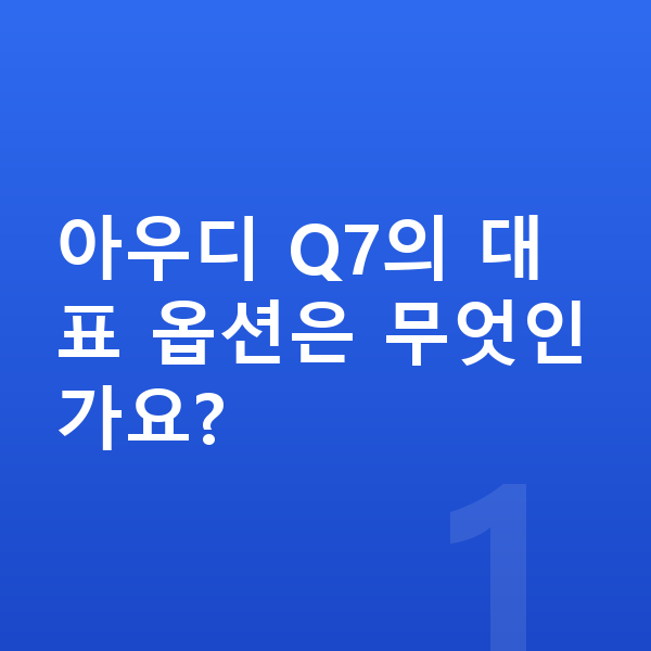 아우디 Q7 옵션 아우디 Q7의 대표 옵션은 무엇인가요?