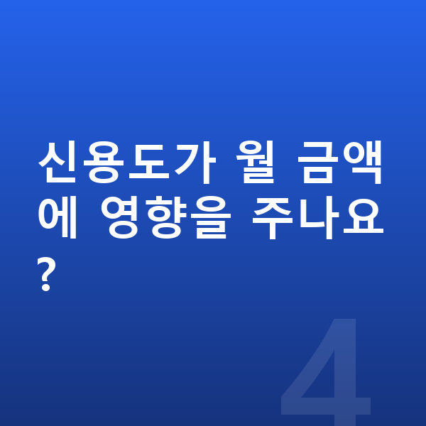 아우디 Q8 리스 신용도가 월 금액에 영향을 주나요?