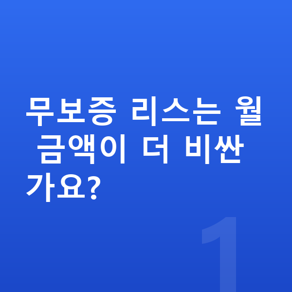 아우디 Q8 리스 무보증 무보증 리스는 월 금액이 더 비싼가요?