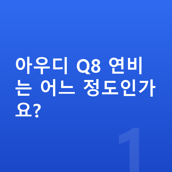 아우디 Q8 연비 아우디 Q8 연비는 어느 정도인가요?