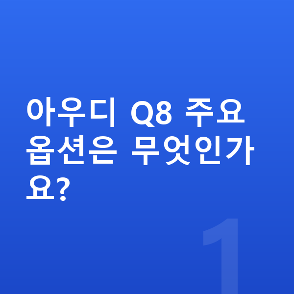 아우디 Q8 옵션 아우디 Q8 주요 옵션은 무엇인가요?