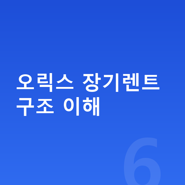 오릭스장기렌트 오릭스 장기렌트 구조 이해