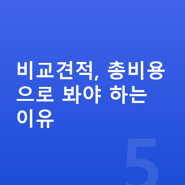 장기렌트 비교견적 비교견적, 총비용으로 봐야 하는 이유