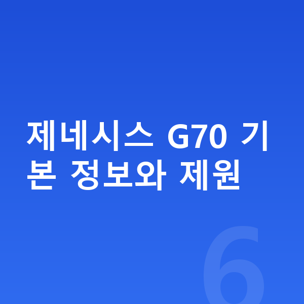 제네시스 G70 리스 가격 제네시스 G70 기본 정보와 제원