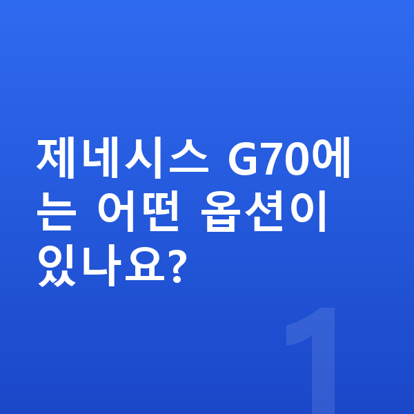 제네시스 G70 옵션 제네시스 G70에는 어떤 옵션이 있나요?