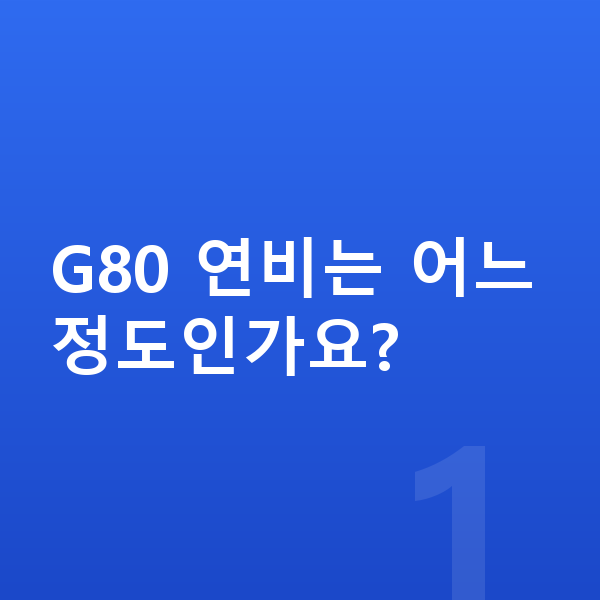 제네시스 G80 연비 G80 연비는 어느 정도인가요?
