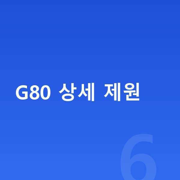 제네시스 G80 제원 G80 상세 제원