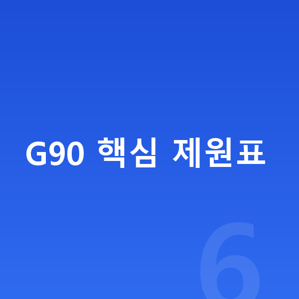 제네시스 G90 제원 G90 핵심 제원표