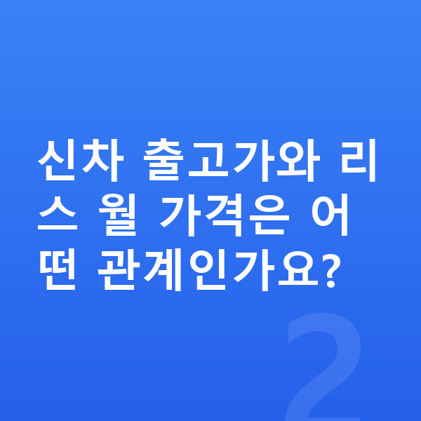 제네시스 GV60 리스 가격 신차 출고가와 리스 월 가격은 어떤 관계인가요?