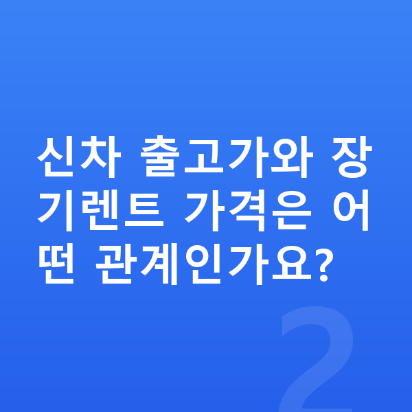 제네시스 GV60 장기렌트 가격 신차 출고가와 장기렌트 가격은 어떤 관계인가요?