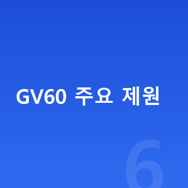 제네시스 GV60 제원 GV60 주요 제원