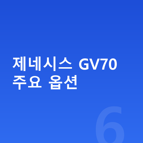 제네시스 GV70 옵션 제네시스 GV70 주요 옵션