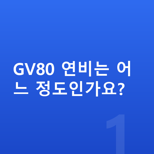 제네시스 GV80 연비 GV80 연비는 어느 정도인가요?
