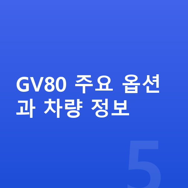 제네시스 GV80 옵션 GV80 주요 옵션과 차량 정보