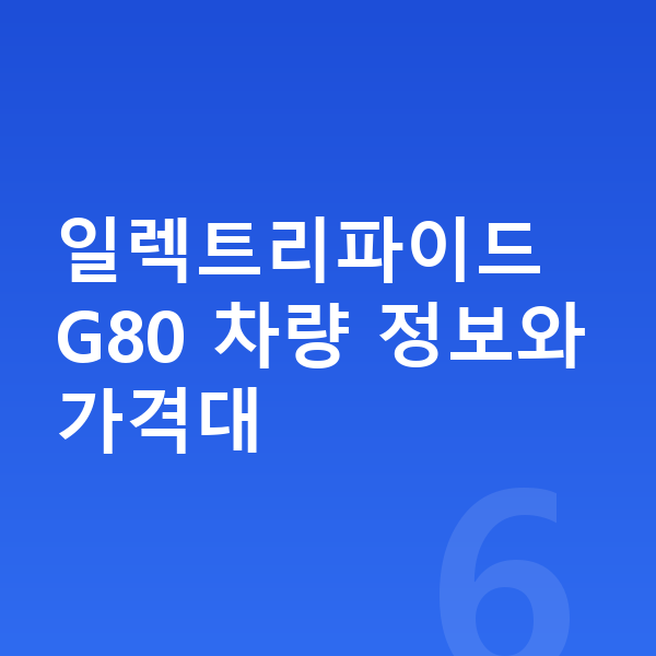 제네시스 일렉트리파이드 G80 가격 일렉트리파이드 G80 차량 정보와 가격대
