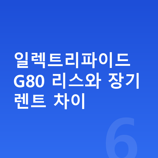 제네시스 일렉트리파이드 G80 리스 일렉트리파이드 G80 리스와 장기렌트 차이