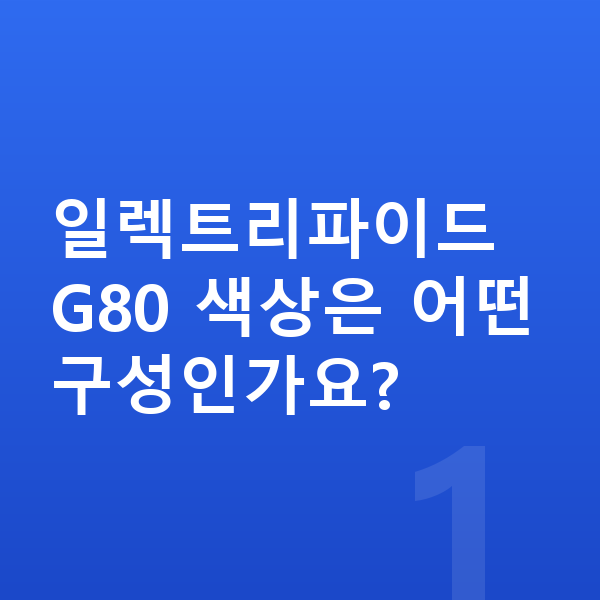 제네시스 일렉트리파이드 G80 색상 일렉트리파이드 G80 색상은 어떤 구성인가요?