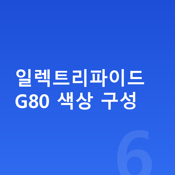 제네시스 일렉트리파이드 G80 색상 일렉트리파이드 G80 색상 구성