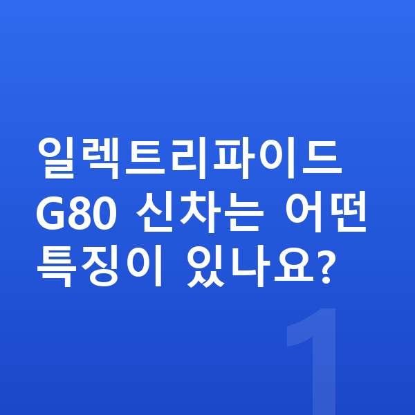 제네시스 일렉트리파이드 G80 신차 일렉트리파이드 G80 신차는 어떤 특징이 있나요?