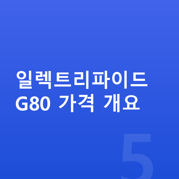 제네시스 일렉트리파이드 G80 장기렌트 가격 일렉트리파이드 G80 가격 개요