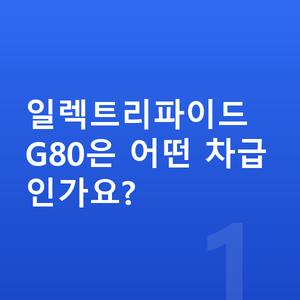 제네시스 일렉트리파이드 G80 제원 일렉트리파이드 G80은 어떤 차급인가요?
