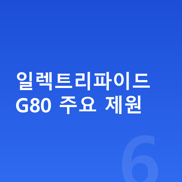제네시스 일렉트리파이드 G80 제원 일렉트리파이드 G80 주요 제원