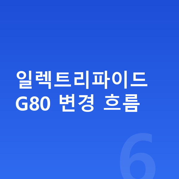 제네시스 일렉트리파이드 G80 풀체인지 일렉트리파이드 G80 변경 흐름