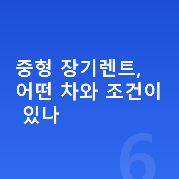 중형장기렌트 중형 장기렌트, 어떤 차와 조건이 있나